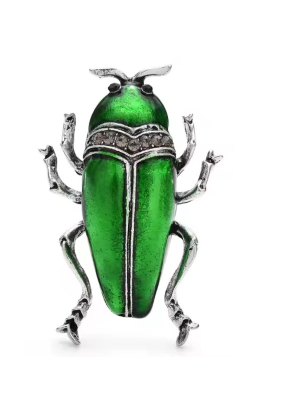 Emerald Green Beetle Brooch